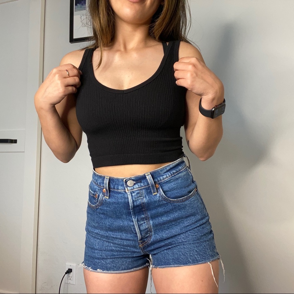 Urban Outfitters Black Crop Tank Top